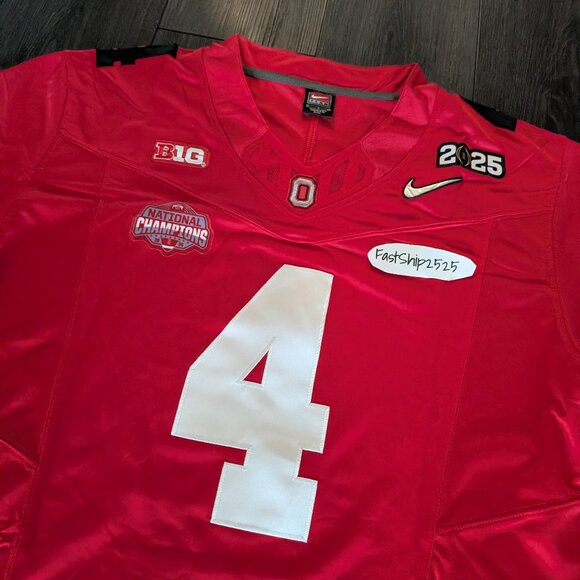 Jeremiah Smith #4 Ohio State Buckeyes Red Heritage Stitched Size Large - Picture 1 of 4